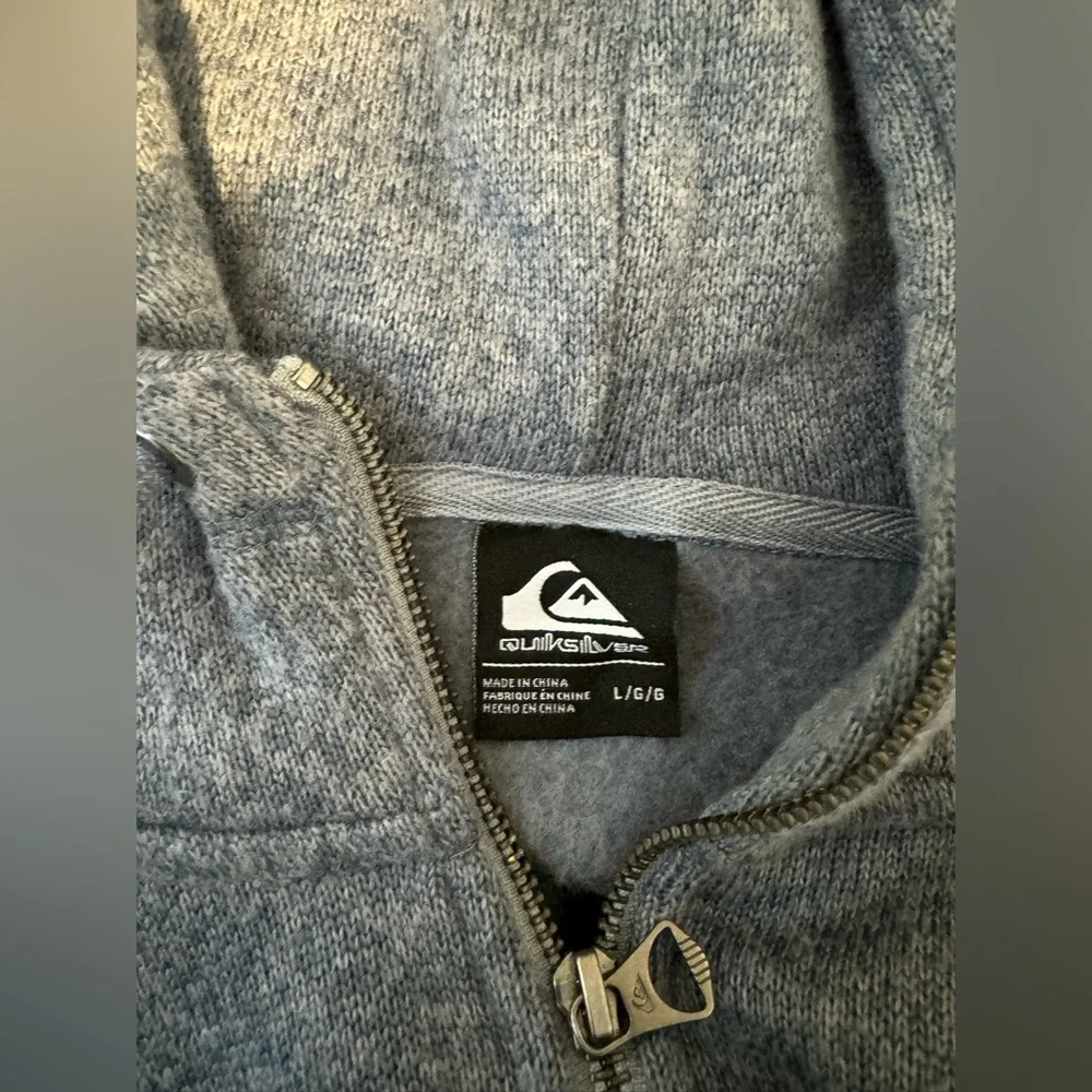 Quiksilver Men’s Fleece Pullover Hoodie Gray Size Large L Surf Skate Outdoor - Picture 6 of 8